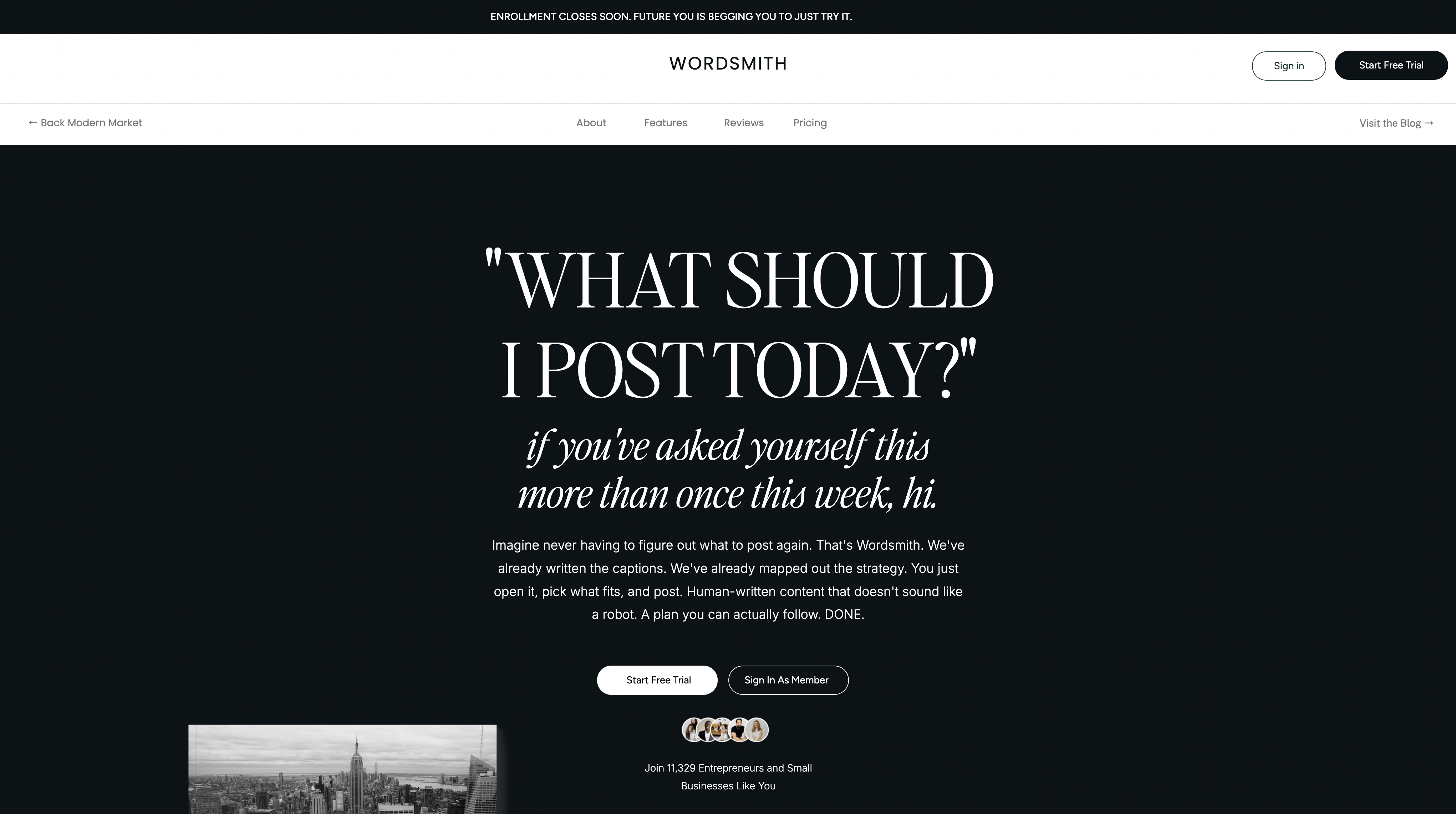 Screenshot of Wordsmith — AI-assisted social media planner